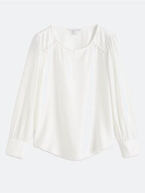 NWOT 41 Hawthorn White Button-Trim Blouse Women’s Large
